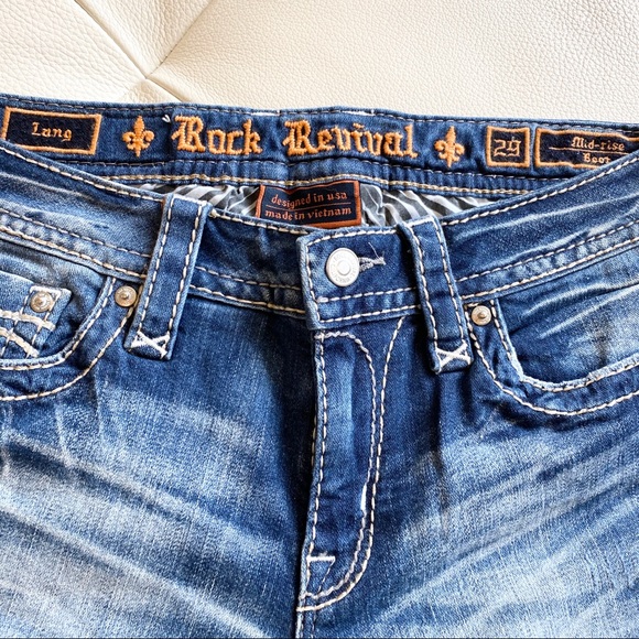 Rock Revival Distressed Lang Boot Stretch Jeans - Picture 8 of 13